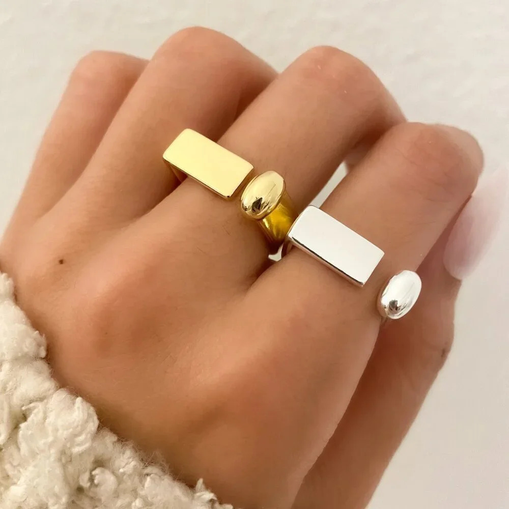925 Sterling Silver Chunky Bar Ring Statement Ring Thick Ring Bold Ring